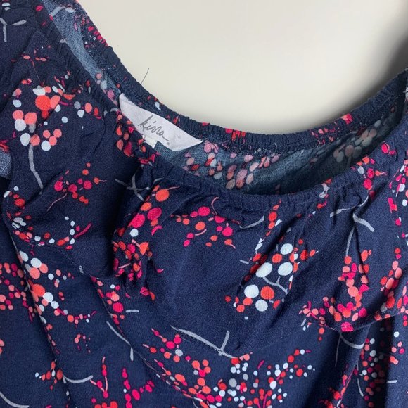 Kirra Navy and Red Floral Blouse - Picture 2 of 3